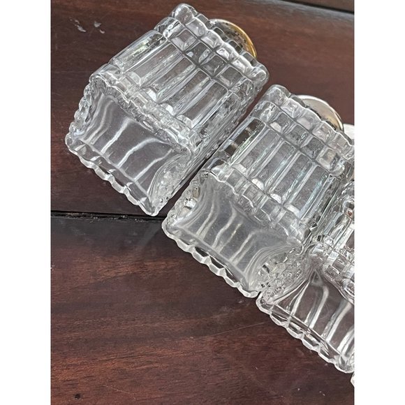 Glass Condiment Set Vintage Holder Pressed Glass Table - Picture 8 of 10